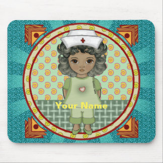 Little black girl nurse  mouse mat