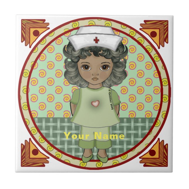 Little black girl nurse  tile (Front)