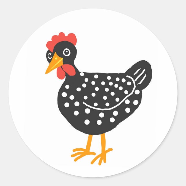 Little black hen classic round sticker (Front)