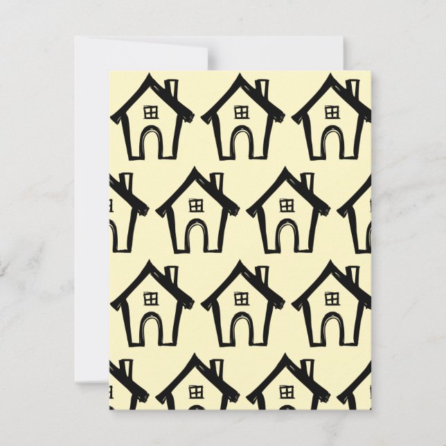 Little Black Houses, We Have Moved Yellow Cards (Front)