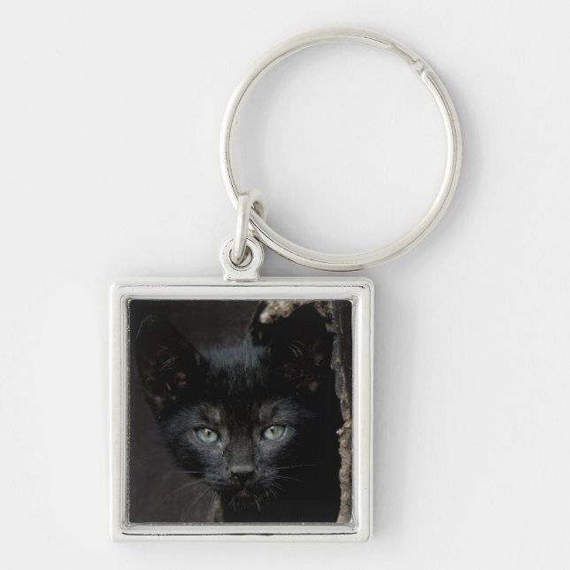 Little Black Kitty Key Ring (Front)