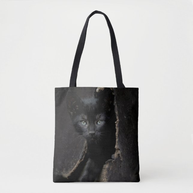 Little Black Kitty Tote Bag (Front)
