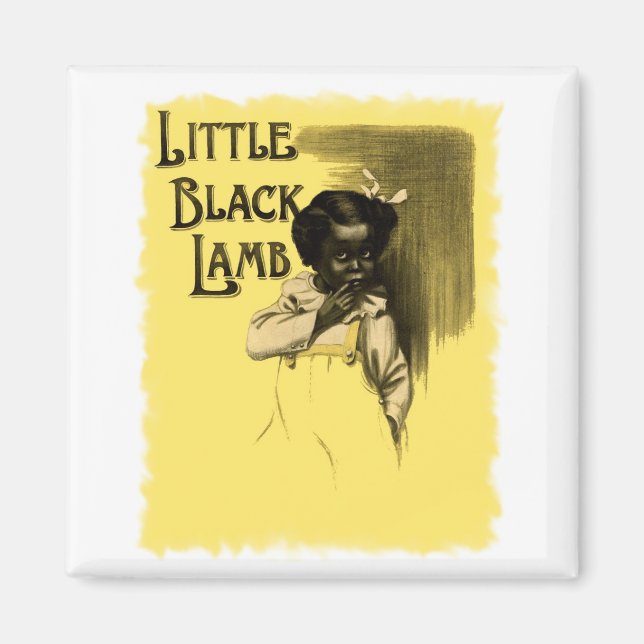 Little Black Lamb Vintage Black Americana Magnet (Front)
