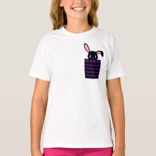 Little Black Pocket Bunny T-Shirt