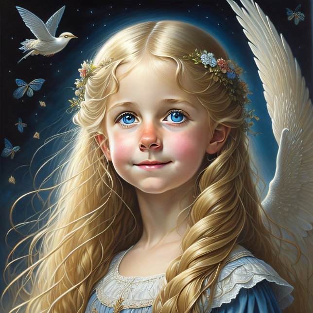 Little blond girl with blue dress v2 tissue paper (Creator Uploaded)