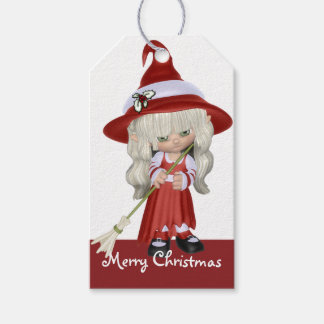 Little Blonde Christmas Witch - Gift Tags