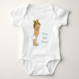 Little Blonde Prince Personalised Baby Bodysuit