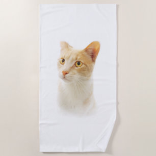 Little Blondie Cat Wondering Beach Towel