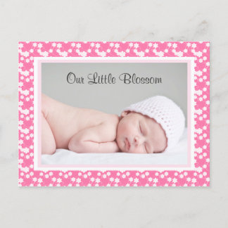 Little Blossom Baby Announcement Card