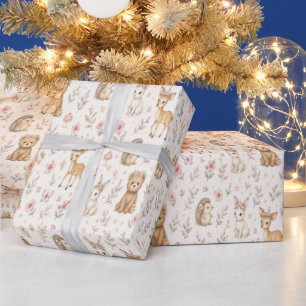 Little Blossom Woodland Babies Nursery Wrapping Paper