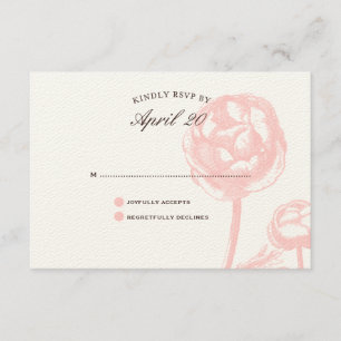 Little Blossoms Wedding RSVP Pink Card