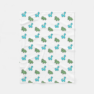 Little Blue and Green Dinosaurs Baby Boy's Fleece Blanket