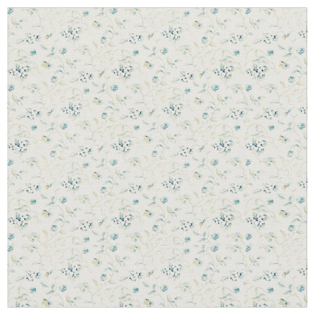 Little Blue And White Floral Fabric (Close Up)