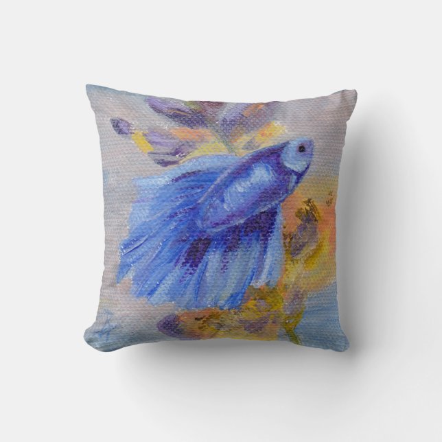 Little Blue Betta Fish Cushion (Front)