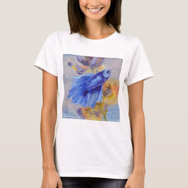 Little Blue Betta Fish T-Shirt (Front)
