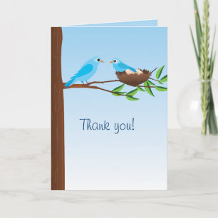 Little Blue Bird Baby Shower Thank You Card