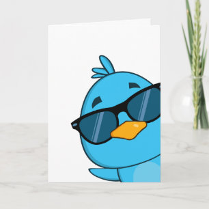 Little Blue Bird Happy Birthday Card