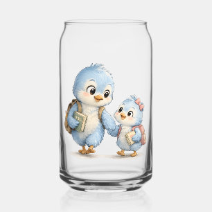 Little Blue Bird Siblings Glass Drinkware Set