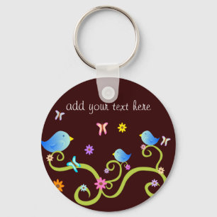 Little Blue Birdies Key Ring