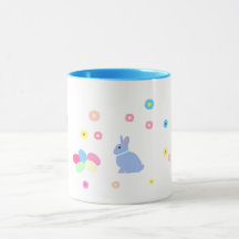 Little Blue Bunny Rabbit Kids Easter Mug