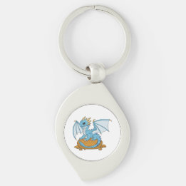 Little Blue Dragon Key Ring