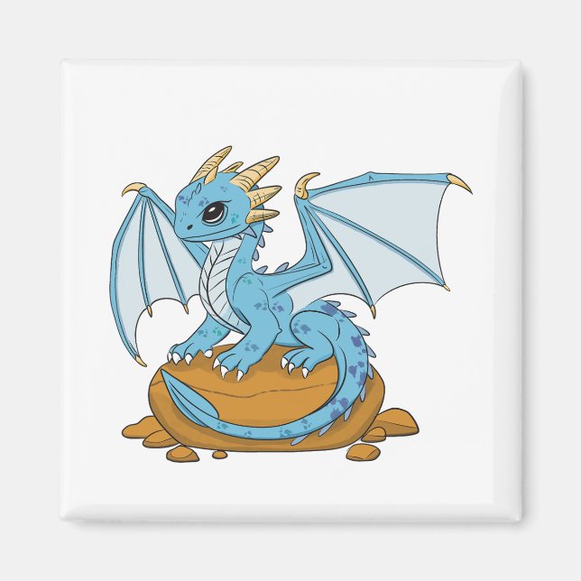 Little Blue Dragon Magnet (Front)