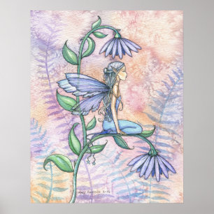 Little Blue Fairy Poster by Molly Harrison