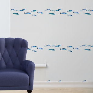 Little Blue Fish  Nautical Wallpaper