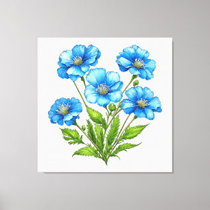 Little Blue Flowers Canvas Print