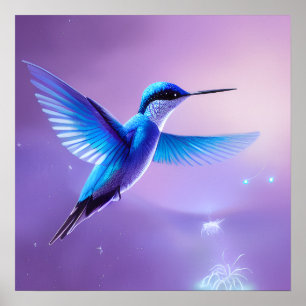 Little Blue Hummingbird  Poster