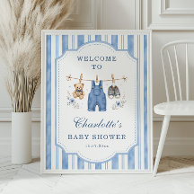 Little Blue Jean Baby Boy Shower Welcome poster