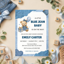 Little Blue Jean Baby Shower | Teddy Denim Dress
