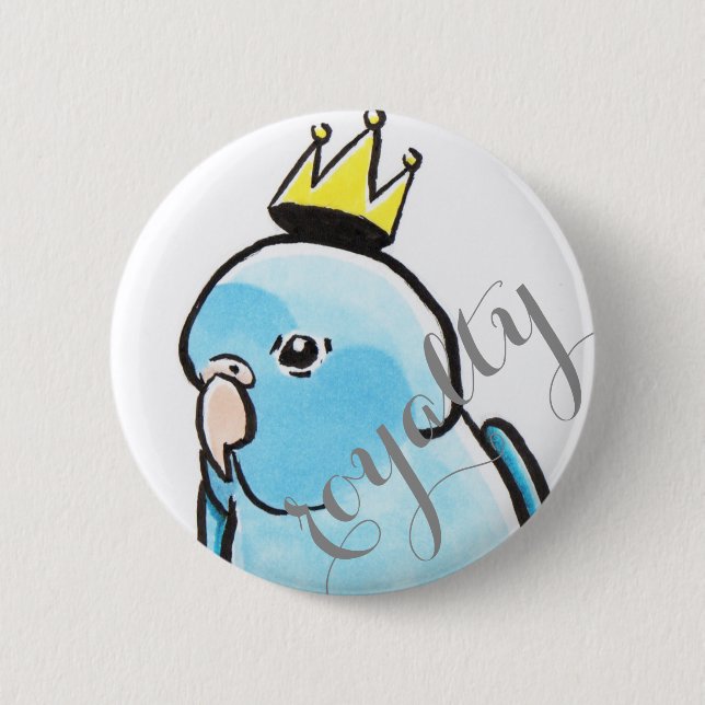 Little Blue King 6 Cm Round Badge (Front)