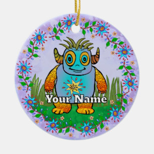 Little Blue Monster Ceramic Tree Decoration
