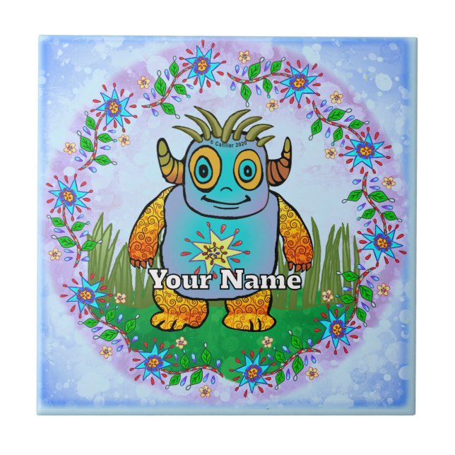 Little Blue Monster Tile (Front)