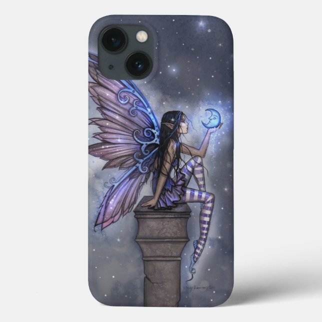 Little Blue Moon Fairy Faerie Fantasy Art Case-Mate iPhone Case (Back)