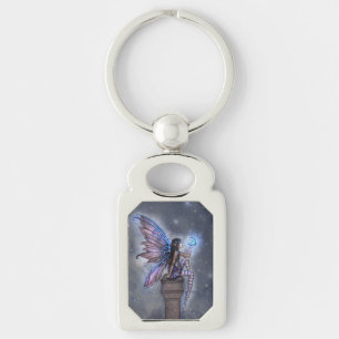 Little Blue Moon Fairy Fantasy Art Key Ring