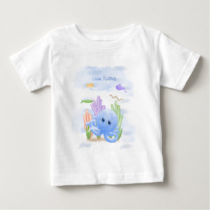 Little Blue Octopus Baby T-Shirt