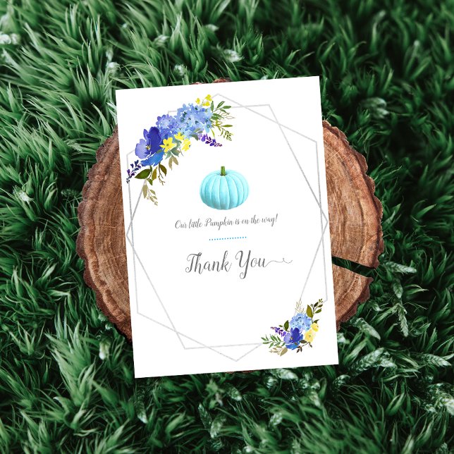 Little Blue Pumpkin Baby Shower Thank You Card (Creator Uploaded)