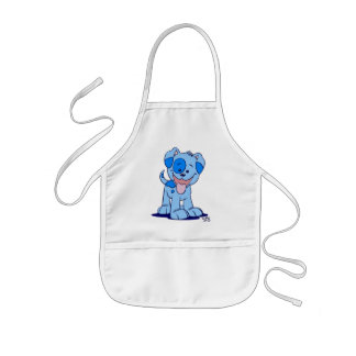 Little blue puppy cooking apron