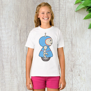Little Blue Robot Girls T-Shirt