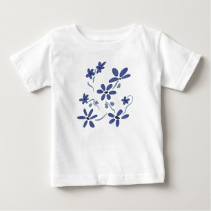 Little Blue Romantic Flowers Baby T-Shirt
