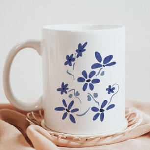 Little Blue Romantic Flowers Coffee Mug