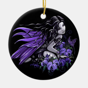"Little Blue" Violet Lily Butterfly Fairy Ornament