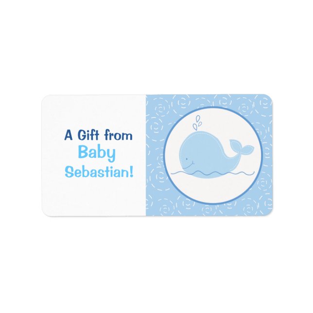 Little Blue Whale Custom Labels / Stickers (Front)