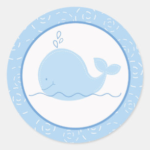 Little Blue Whale Envelope Seals / Toppers 20