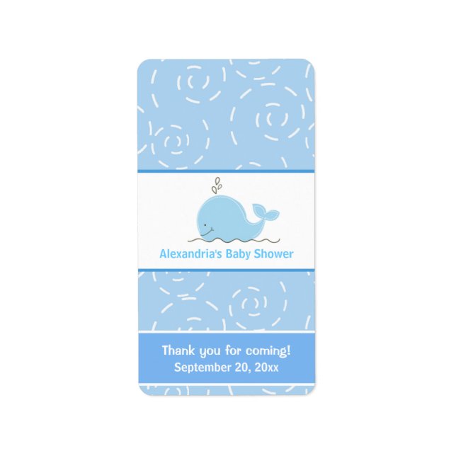 Little Blue Whale Miniature Candy Wrappers Label (Front)