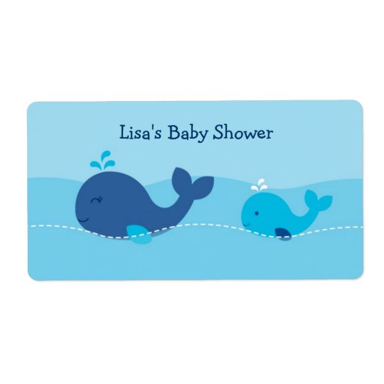 Little Blue Whale Water Bottle Stickers Labels