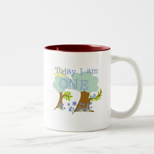 Little Bluebird 1st Birthday Tshirts and Gifts Two-Tone Coffee Mug (Right)