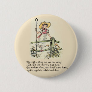 Little Bo Peep art print drawing illustration 6 Cm Round Badge